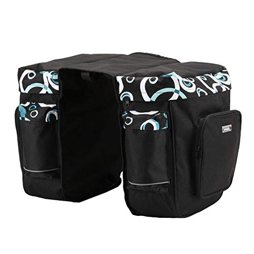 LXY Porta-Bicicletas Bolsa 30L Parrilla de Equipaje de la Bici del Tronco Asiento de atrás Pannier Dos Dobles Bolsas de Aire Libre Ciclismo Silla Alma 1 (Color : Blue White)