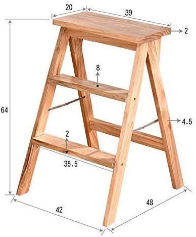 LYQQQQ Silla Plegable Escalera Portable Adulto de heces al Subir Las escaleras de Madera Maciza Asiento Adecuado for la Cocina de la Sala multifunción Que Encoge Escalera (Color : Brown)