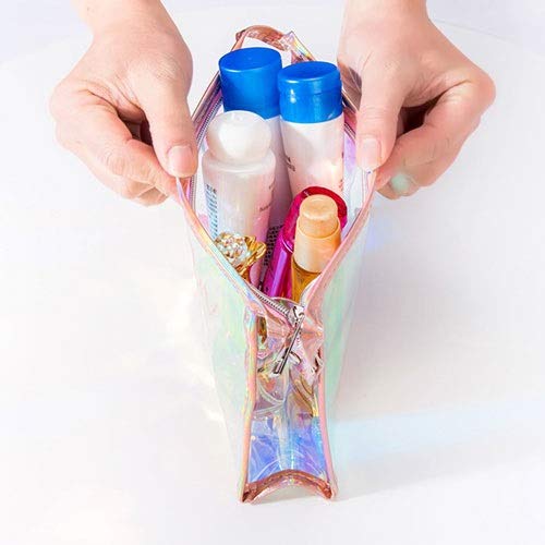 LYX Bolsa de Almacenamiento de Maquillaje Transparente de Colores Bolsa de cosméticos Impermeable a Prueba de Agua Bolsa de Lavado láser de Jalea de corazón de Gran Capacidad portátil Simple