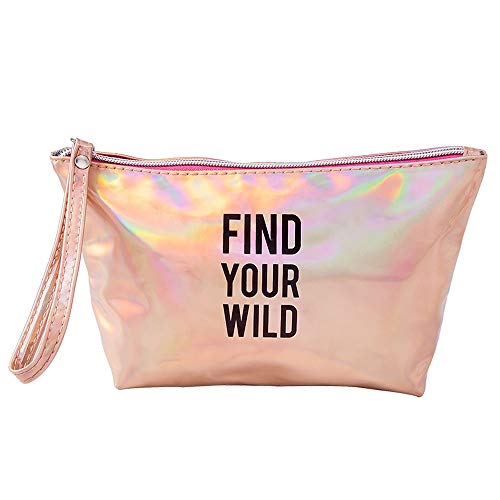 LYX Bolsa de Viaje Cuadrada para Mujer PU Maquillaje Bolsa de cosméticos a Prueba de Agua Bolsa de cosméticos de Viaje portátil Bolsa de láser a Prueba de Agua Bolsa de Almacenamiento de artículos de