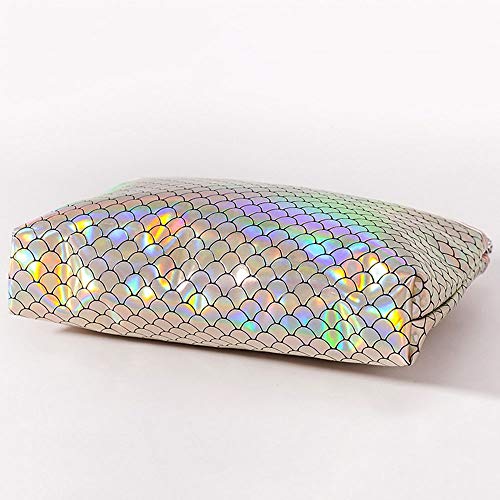 LYX Bolsa láser de escamas de pescado de dos piezas Bolsa cosmética de PVC for mujer Bolsa de lavado impermeable for viaje Bolsa de almacenamiento Adecuado for almacenamiento de viaje (Color : Gold)