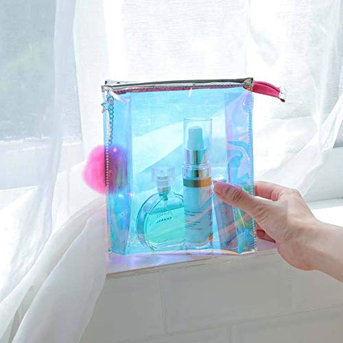 LYX Bolso de almacenamiento de cosméticos de color mágico portátil Bolso de mujer Bolso de cosméticos de PVC Bolso de almacenamiento de cosméticos a prueba de agua de láser adecuado for niñas femenina
