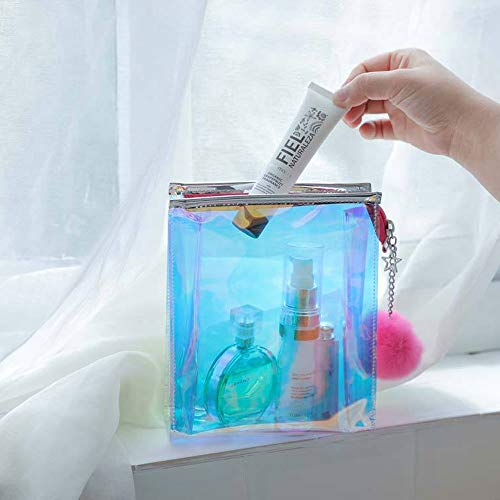 LYX Bolso de almacenamiento de cosméticos de color mágico portátil Bolso de mujer Bolso de cosméticos de PVC Bolso de almacenamiento de cosméticos a prueba de agua de láser adecuado for niñas femenina