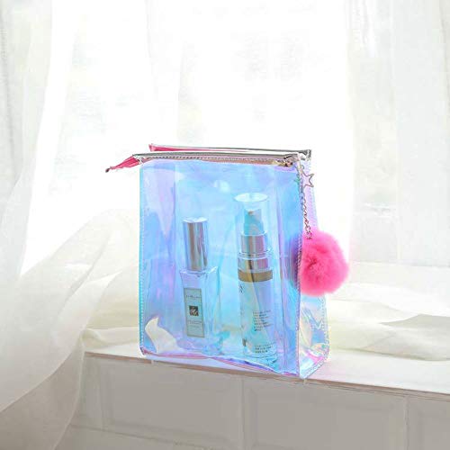 LYX Bolso de almacenamiento de cosméticos de color mágico portátil Bolso de mujer Bolso de cosméticos de PVC Bolso de almacenamiento de cosméticos a prueba de agua de láser adecuado for niñas femenina