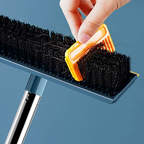 LZYqwq Cepillo de Fregado para Pisos, Cerdas Rígidas de Escoba de Empuje para Interiores y Exteriores, Mango Ajustable de Acero Inoxidable, para Limpiar Baños, Cocinas, Patios, Paredes, Azulejos
