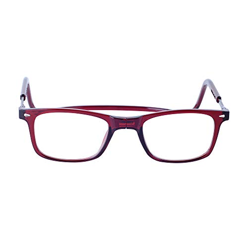 Magnéticas Gafas de lectura Plegables Negro +2.5 QIXU Presbicia Vista para Hombre y Mujer Montura Regulable Colgar del Cuello y Cierre con Imán +2.5(60-64 años)