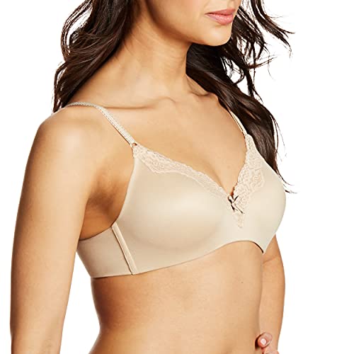 Maidenform Comfort Devotion Extra Coverage Wirefree Lift & Lace, Sujetador, Mujer, Beige (Latte Lift/Negro), 36C