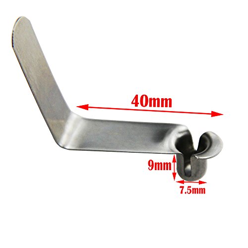 Mangobuy 50 Piezas Clip de Resorte Acero Inoxidable 5 mm / 6 mm / 7.5 mm para Kayak Paddle Snap Clip de Resorte Tienda de campaña Clips de Poste Tubo de toldo Tubo telescópico (7.5MM)