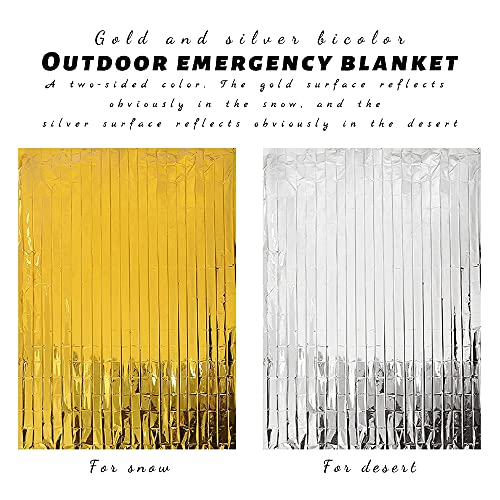 Mantas de Emergencia*4, XiXiRan Manta de Rescate Impermeable, Manta de Supervivencia Reflectante, Mantas Térmicas de Emergencia, Manta de Aluminio de Emergencia, 210*160cm, Reutilizable