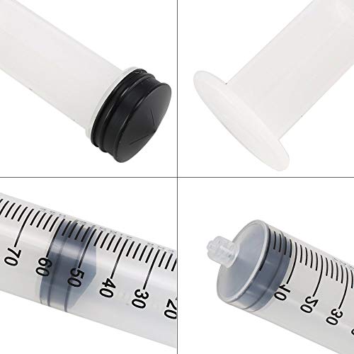 ManYee 2 Piezas Jeringa de Plástico 100 ML Jeringa Tubo de Plástico 80 CM Reutilizables Flexibles para Aceite de Motor Tinta Hidropónica Líquido Pegamento DIY