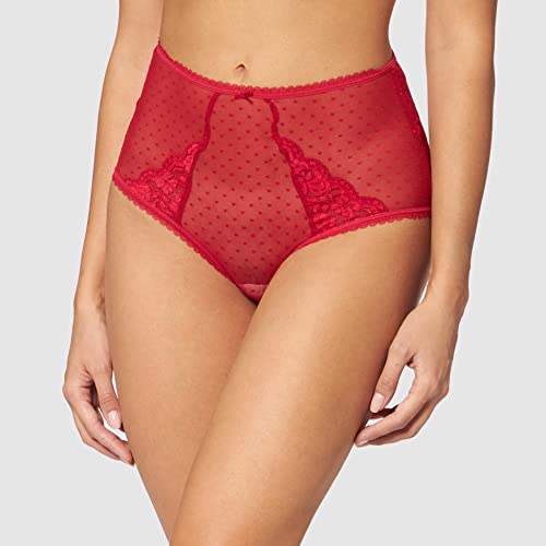 Marca Amazon - IRIS & LILLY Braga Alta de Rejilla Mujer, Pack de 2, Rojo (Scooter), M, Label: M