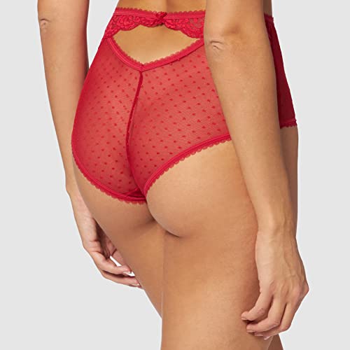 Marca Amazon - IRIS & LILLY Braga Alta de Rejilla Mujer, Pack de 2, Rojo (Scooter), M, Label: M
