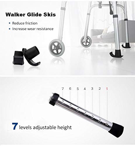Marco para caminar con reposabrazos de aleación de aluminio gruesa para rehabilitación de caminatas auxiliares, altura ajustable