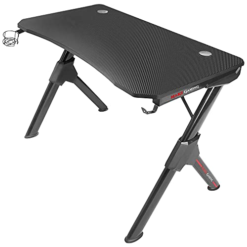 Mars Gaming MGD, Mesa Gaming Ergonómica, Soporte Cascos+Botella, 110x60cm, Negro