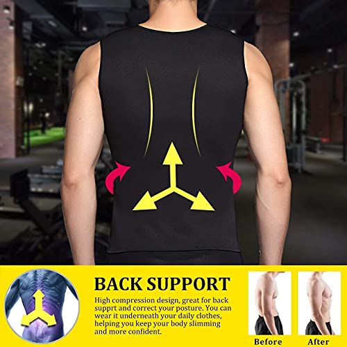 Martiount Chaleco Moldeador Reductora Efecto Neopreno Camiseta para Hombre, Formación Músculos Resistencia Cardiovascular y Fortaleza Medular