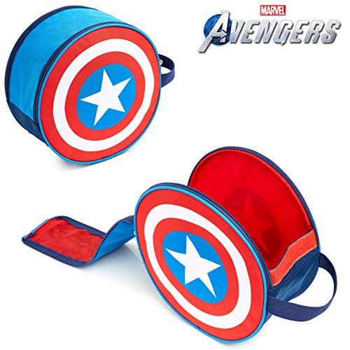 Marvel Neceser Niño, Neceser Hombre del Escudo Capitan America, Neceser Viaje de Los Vengadores, Bolsa Aseo Niño, Merchandising Oficial Regalos para Hombre y Niños