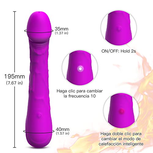 Masaje Muscular de Mano de Silicona con 42°C de Calor Inteligente, Ultra Silenciosos para Relajación Fatiga, 10 Modos de Masaje Recargable a Prueba de Agua