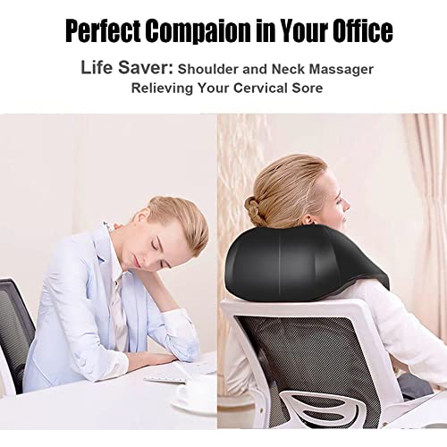 Masajeador con Función de Calor para Hombro Cuello Espalda Masajeador Cervical Eléctrico Shiatsu