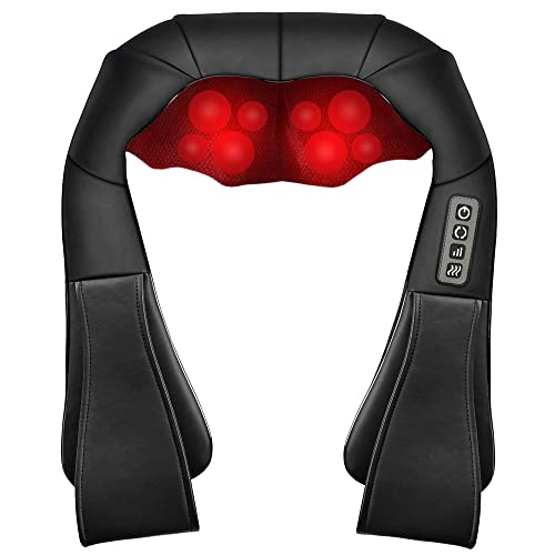 Masajeador con Función de Calor para Hombro Cuello Espalda Masajeador Cervical Eléctrico Shiatsu