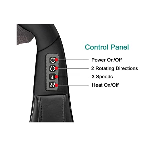 Masajeador con Función de Calor para Hombro Cuello Espalda Masajeador Cervical Eléctrico Shiatsu