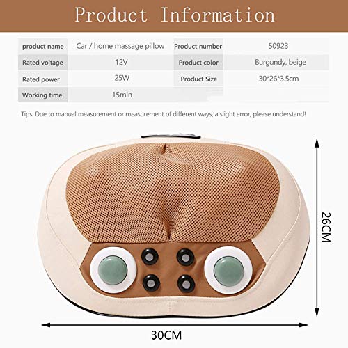 Masajeador de Cuello con Calor, Shiatsu, Espalda Baja, Cuello, Coche, Almohada de Masaje, Hombro, Masaje, Alivio del Dolor, Regalos para mamá, papá en el Coche, Oficina en casa, Acogedor