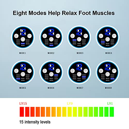 Masajeador de Pies,EMS Electroestimulador Muscular,8 Modos y 15 Niveles de Fuerza,Carga USB,Masajeador de Pies Eléctrico Portátil Plegable,Alivia el Dolor de Pies y Piernas,Relaja tus Pies