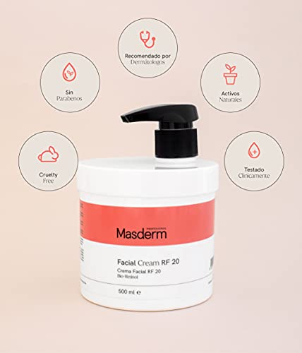 MASDERM | Crema Facial Radiofrecuencia Hidratante | Antiarrugas | Ácido Hialurónico | Colágeno | Profesional | Mujer | 500ml