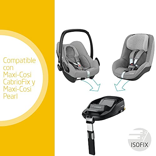 Maxi-Cosi FamilyFix, Base ISOFIX grupo 0+/1 (0-18 kg), Adecuada para las silla de coche Maxi-Cosi CabrioFix, Pebble y la silla de coche del grupo 1 Maxi-Cosi Pearl, De 0 meses a 4 años, Negro