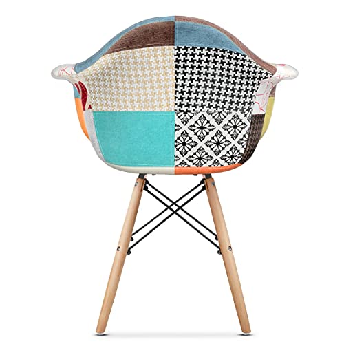 Mc Haus Auro Patchwork X2 Pach 2 sillas, Multicolor, 58x64x82cm