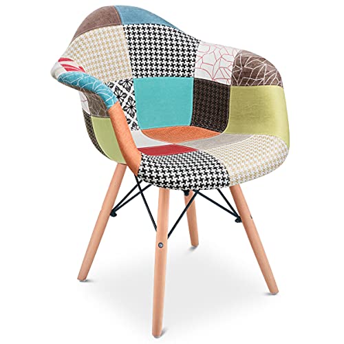 Mc Haus Auro Patchwork X2 Pach 2 sillas, Multicolor, 58x64x82cm