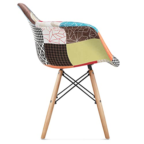 Mc Haus Auro Patchwork X2 Pach 2 sillas, Multicolor, 58x64x82cm