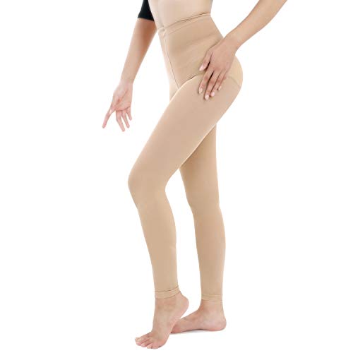 +MD 8-15 mmHg medias de compresión cómodas para mujeres con pantimedias abiertas NudeM