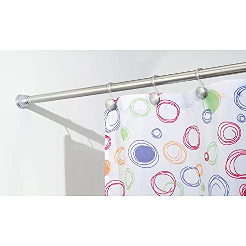 mDesign Barra para Cortinas de baño sin Taladro – Barra para Ducha Extensible con tecnología Constant Tension – Soporte de Cortina de baño con fácil Montaje – Medidas: 109-190,5 cm – Acero