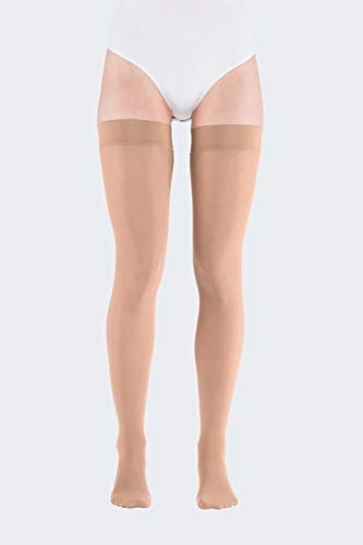 Medi mediven Elegance KKL 2 AG Muslo Medias normal topband Platinum gpfma cerradas de punta Marrón Talla:VII