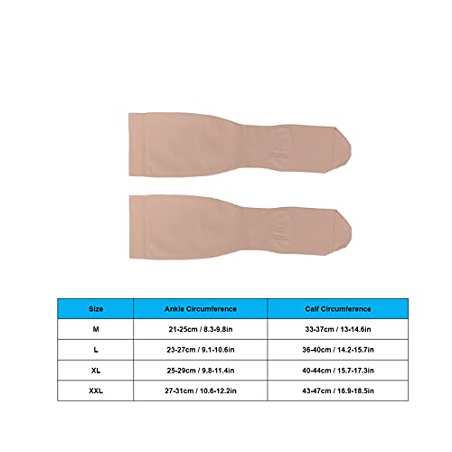 Medias de compresión 23-32 mmHg Medias de compresión elásticas para el dolor, hinchazón, alivio de las venas varicosas, punta cerrada, hasta la rodilla(XL)