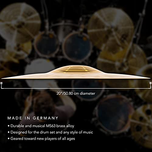Meinl Cymbals HCS 20" (50,8cm) Ride para batería – Acabado Tradicional Latón, Made in Germany (HCS20R)