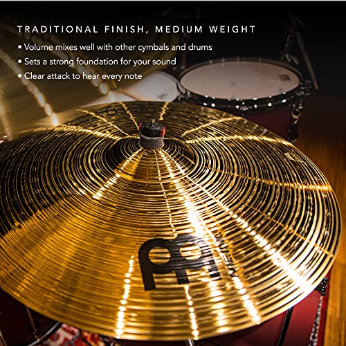 Meinl Cymbals HCS 20" (50,8cm) Ride para batería – Acabado Tradicional Latón, Made in Germany (HCS20R)