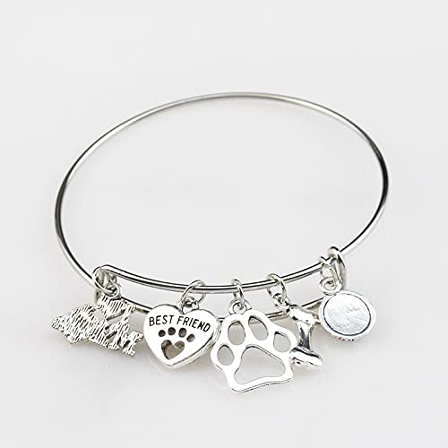 Mejor Venta De Diseño Simple Cachorro Pulsera Perro Hueso Pélvico Perro Pata Impresión Personalidad Accesorio Combinación Pulsera Ajustable Joyería Decorativa Joyería