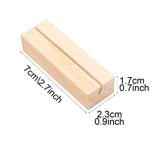 Mengger 20 pcs Tocón Madera Soportes Foto Pinzas Clips Sostenedor Nota Nombre Número Mensaje Decoración Boda soporte portatarjetas para fotos tarjetas de mesa Portanotas