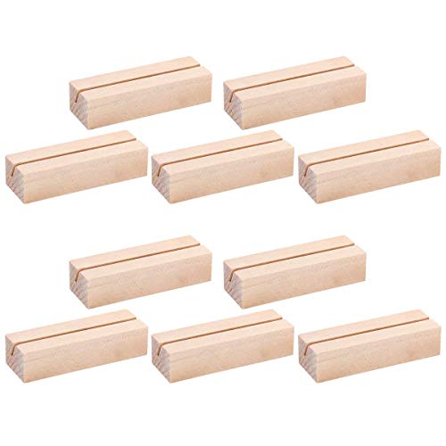 Mengger 20 pcs Tocón Madera Soportes Foto Pinzas Clips Sostenedor Nota Nombre Número Mensaje Decoración Boda soporte portatarjetas para fotos tarjetas de mesa Portanotas