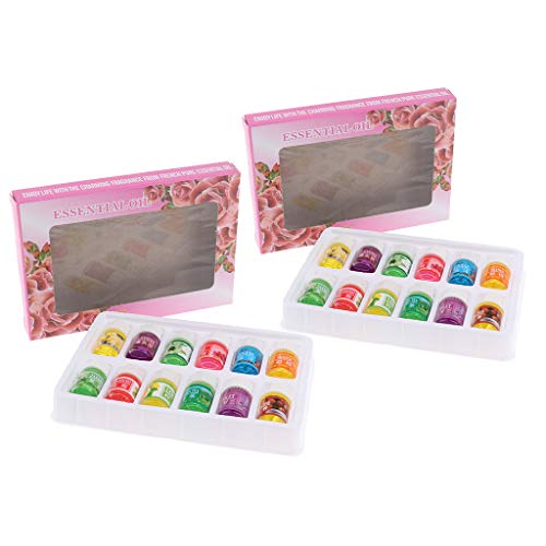 MERIGLARE Kits de Aceites Esenciales de Aromaterapia de 24 Piezas para Habitaciones de Hogar de Oficina Sala de Estar 3ML