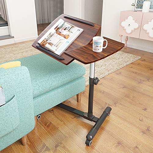 Mesa Auxiliar Laminación Forma de C Mesas Auxiliares de Café, Inclinación Ajustable Mesita de Noche para Cama para Uso Hospitalario, Siéntese el Escritorio del Soporte para el Trabajo de Oficina con C