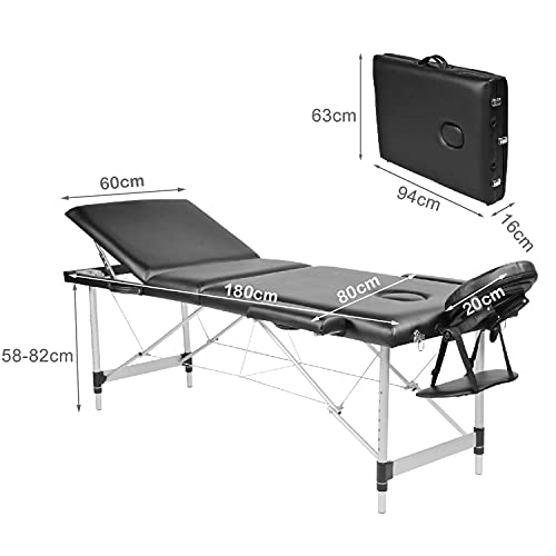 Mesa de masaje ajustable plegable portátil aluminio cosmética terapia belleza