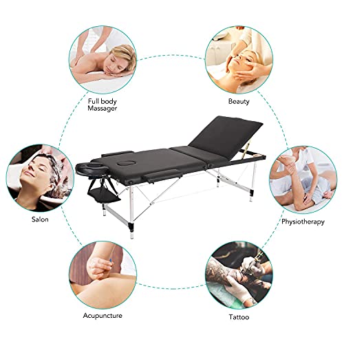 Mesa de masaje ajustable plegable portátil aluminio cosmética terapia belleza