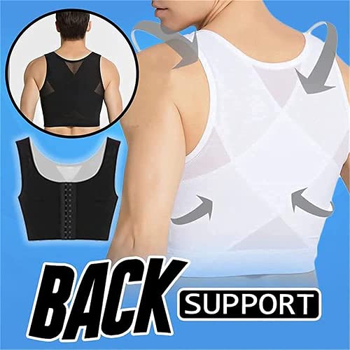 MFAWF Gynecomastia Compress Reposition Shaper, Gynecomastia Compression Shirts, Gynecomastia Vest Shaper, Back Support Sleeveless Corset Vest (XL)