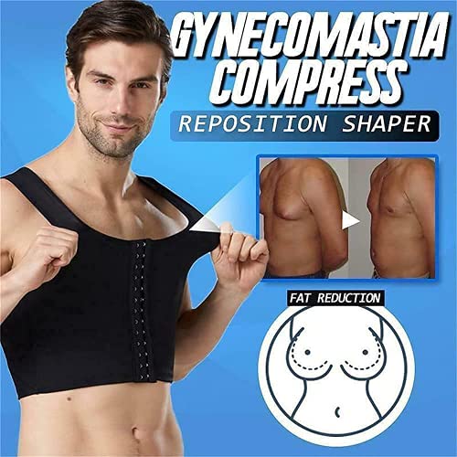 MFAWF Gynecomastia Compress Reposition Shaper, Gynecomastia Compression Shirts, Gynecomastia Vest Shaper, Back Support Sleeveless Corset Vest (XL)