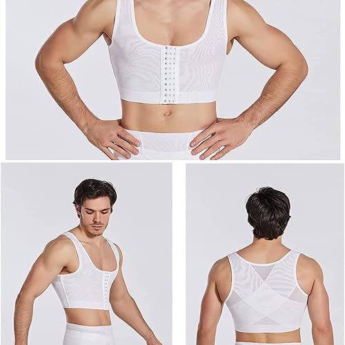 MFAWF Gynecomastia Compress Reposition Shaper, Gynecomastia Compression Shirts, Gynecomastia Vest Shaper, Back Support Sleeveless Corset Vest (XL)