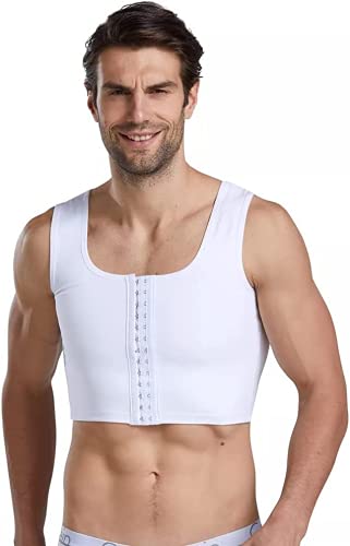 MFAWF Gynecomastia Compress Reposition Shaper, Gynecomastia Compression Shirts, Gynecomastia Vest Shaper, Back Support Sleeveless Corset Vest (XL)