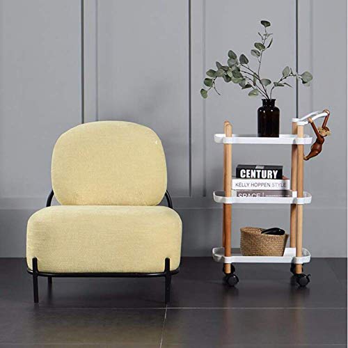 MHBGX Carritos de Mano Portátiles Multifunción, Carrito Carrito de Servicio Carrito de Almacenamiento de 3 Niveles con Ruedas Y Apoyabrazos Rueda Universal Estante de Madera para Cocina Dormitorio Sa