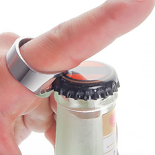 milaosk 8 Piezas Abrebotellas Anillo Metálico Anillo Abridor de Botella Anillo Sacacorchos Creativo de Abrebotellas Acero Inoxidable para Vino Cerveza Soda Bar Home (22mm)